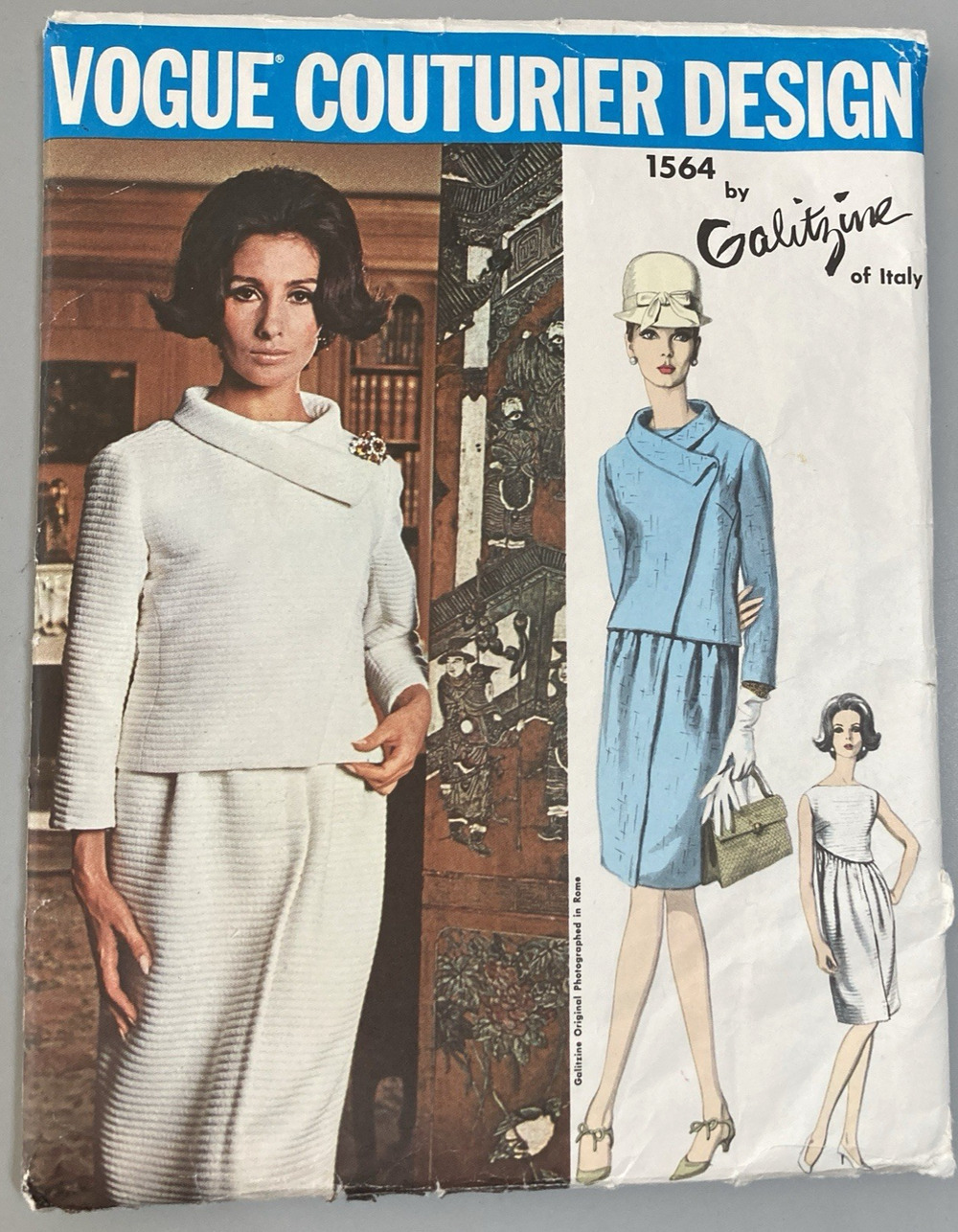 Vogue 1564 Couturier Design Galitzine Italy Jacket Dress Pattern Misses 14 UNCUT